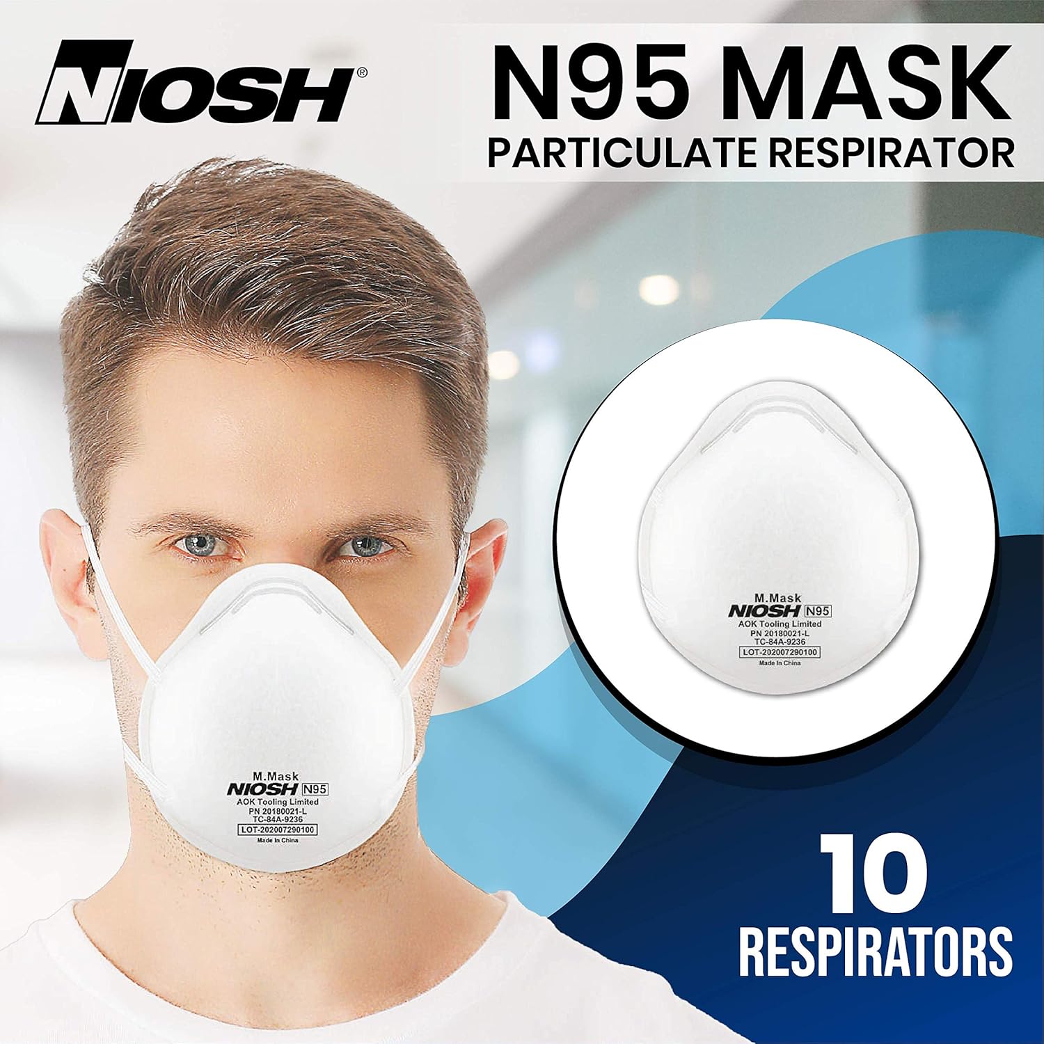 N95 Cup FACE MASK Filtration Mask - Liquid and Dust Proof Face Protection - 5 Pack: Industrial & Scientific