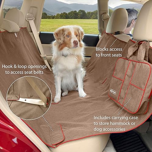 Kurgo Heather Dog Hammock – Pet Seat Cover – Waterproof Stain