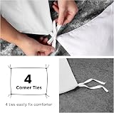 MOONLIGHT20015 King Duvet Cover Set White Soft Brushed Microfiber 3pc view 5