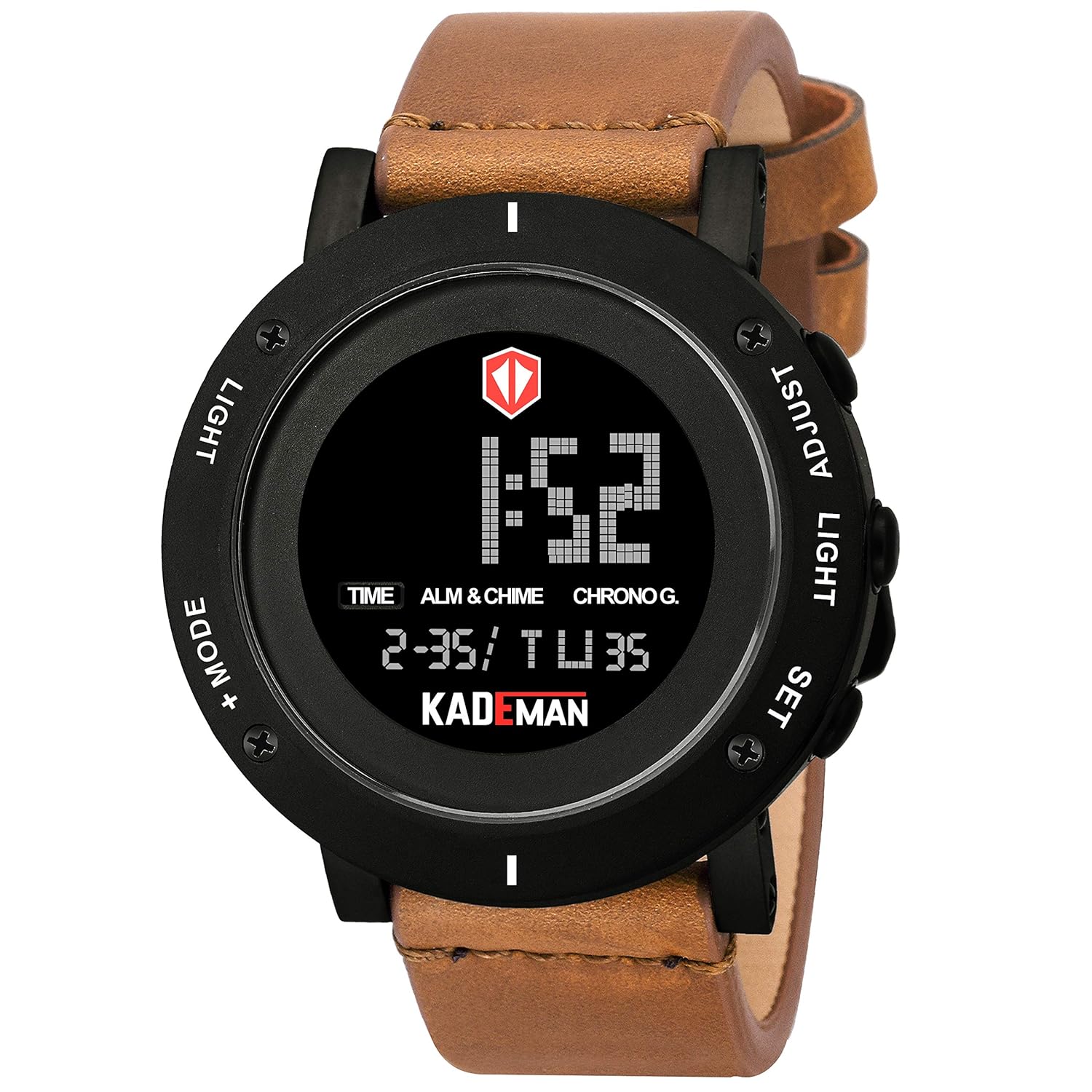 digital watch leather strap