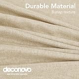 Deconovo Faux Linen Rectangle Table Cloth 59x59in Water Resistant Beige view 6