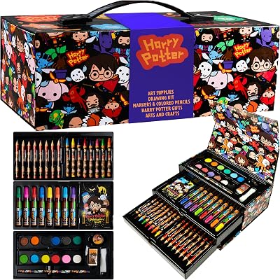 Harry Potter Kids Art Set Colouring Pens Pencils Crayons Travel Case Gifts