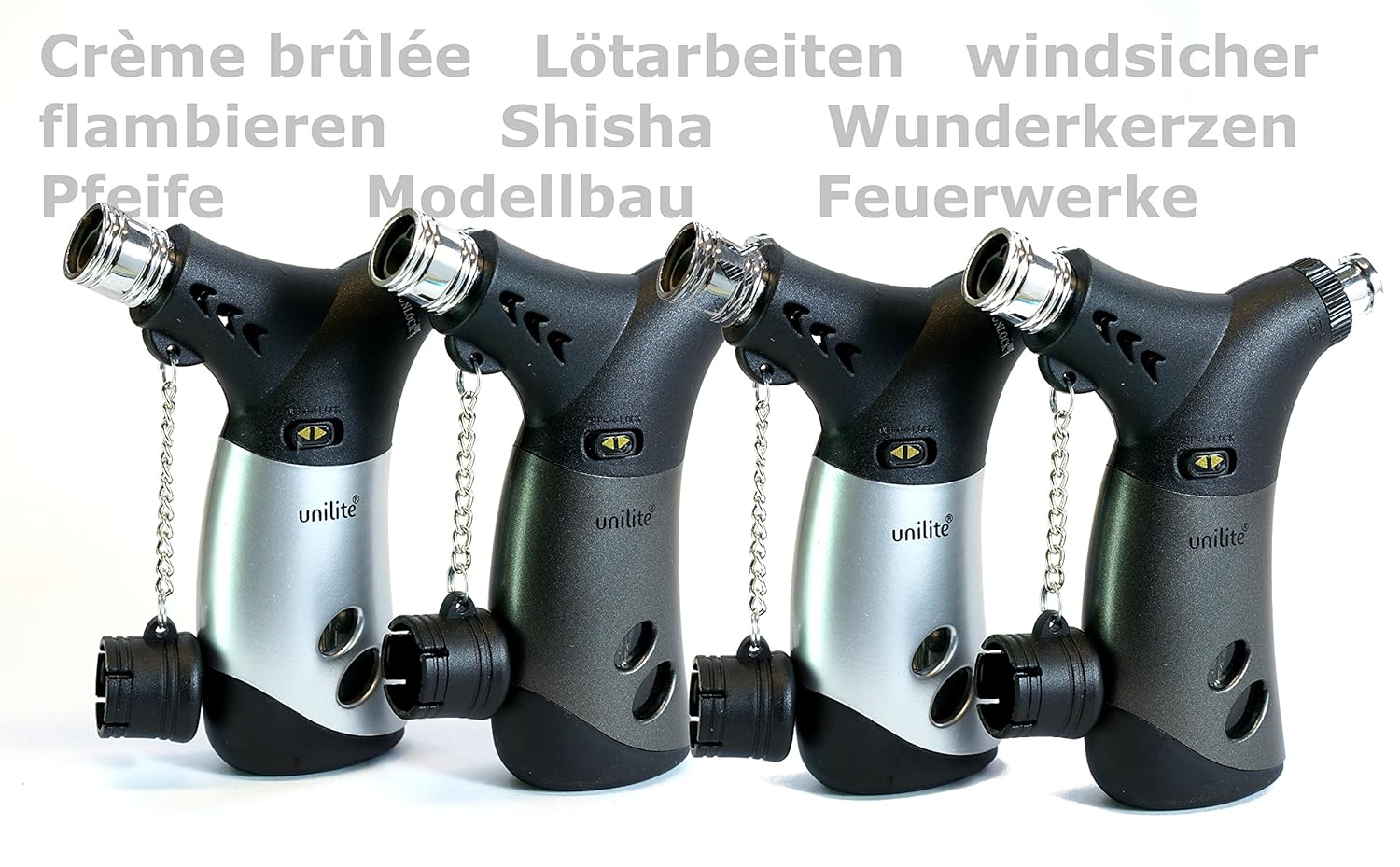 4 x Mechero de Uni Lite con arrettierbarer Jet Llama. DK1700 ...