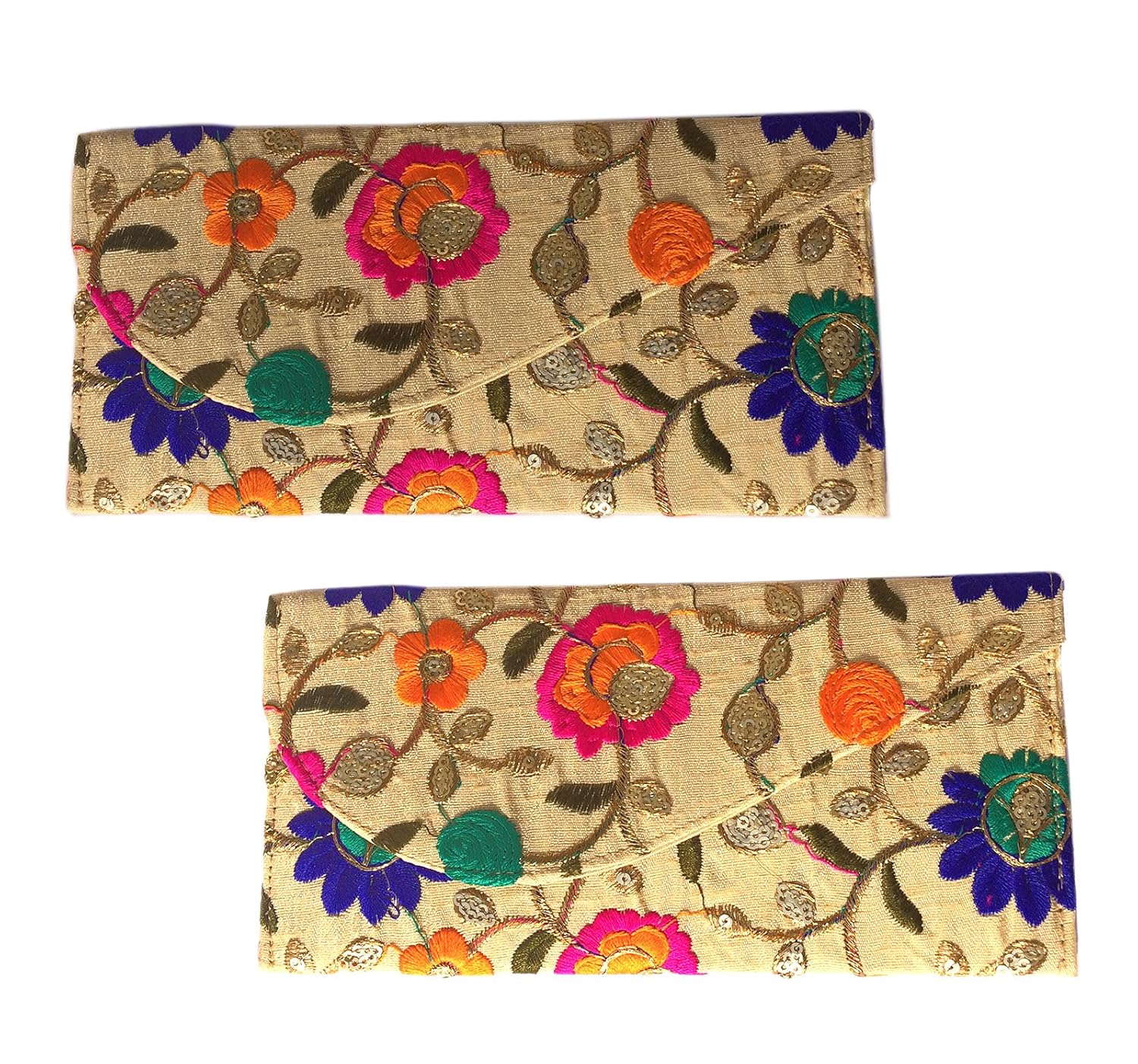 loops n knots handmade fabric cash shagun envelope for wedding & festivals (set of 2)