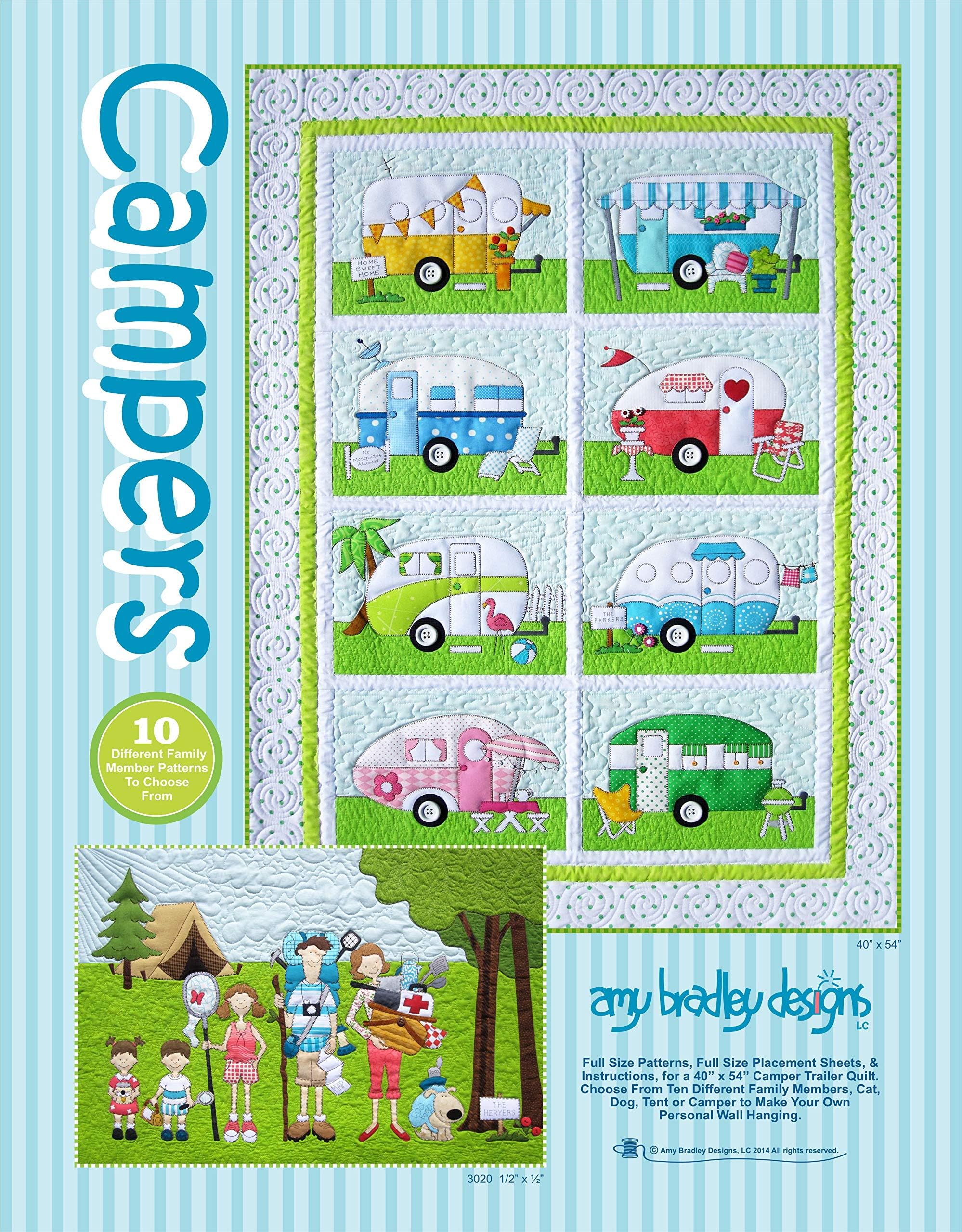 Amy Bradley DesignsABD269 Campers Quilt Pattern, Blue
