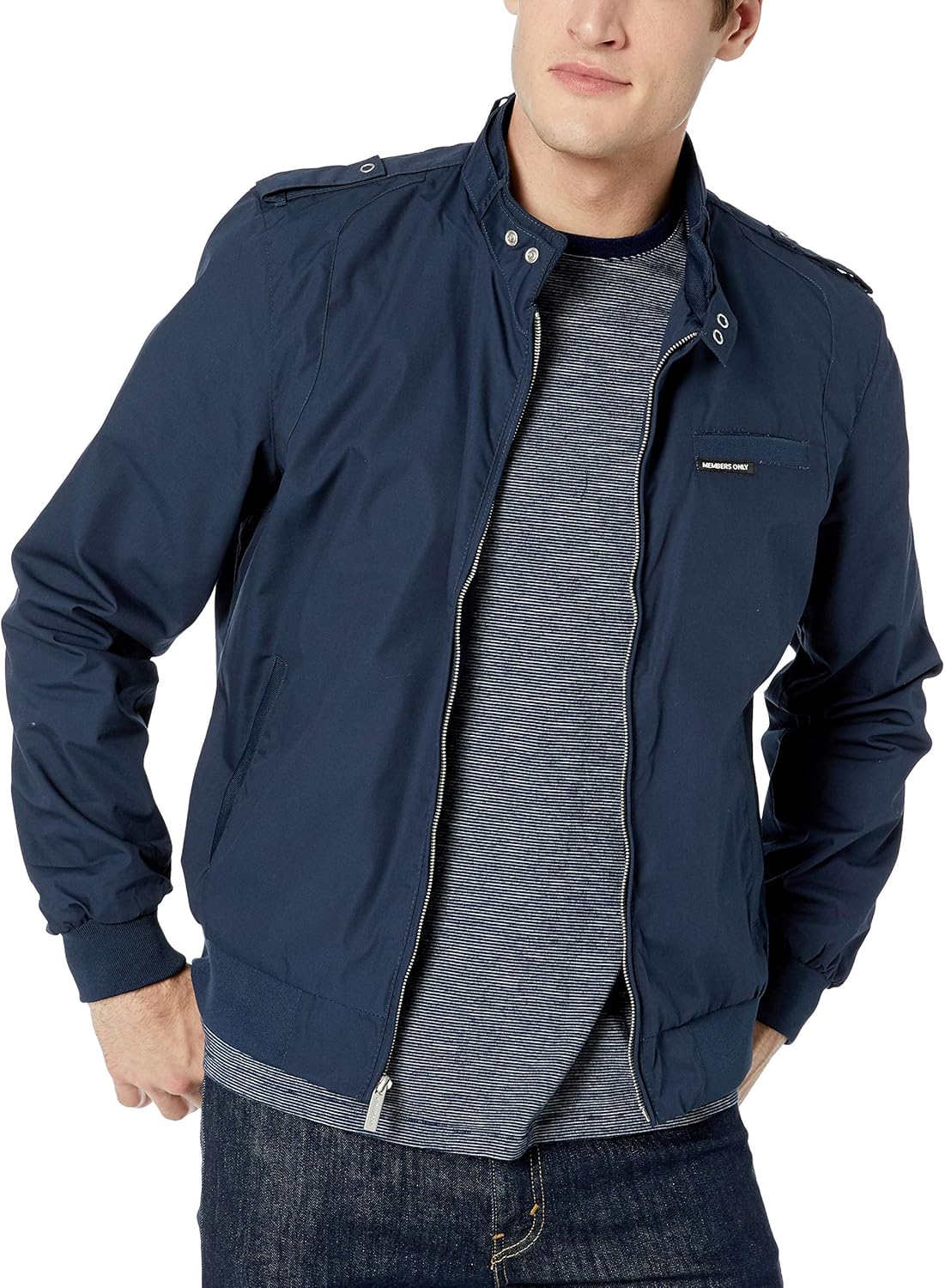 Members Only mens Original Iconic Racer Jacket at  Men’s Clothing store