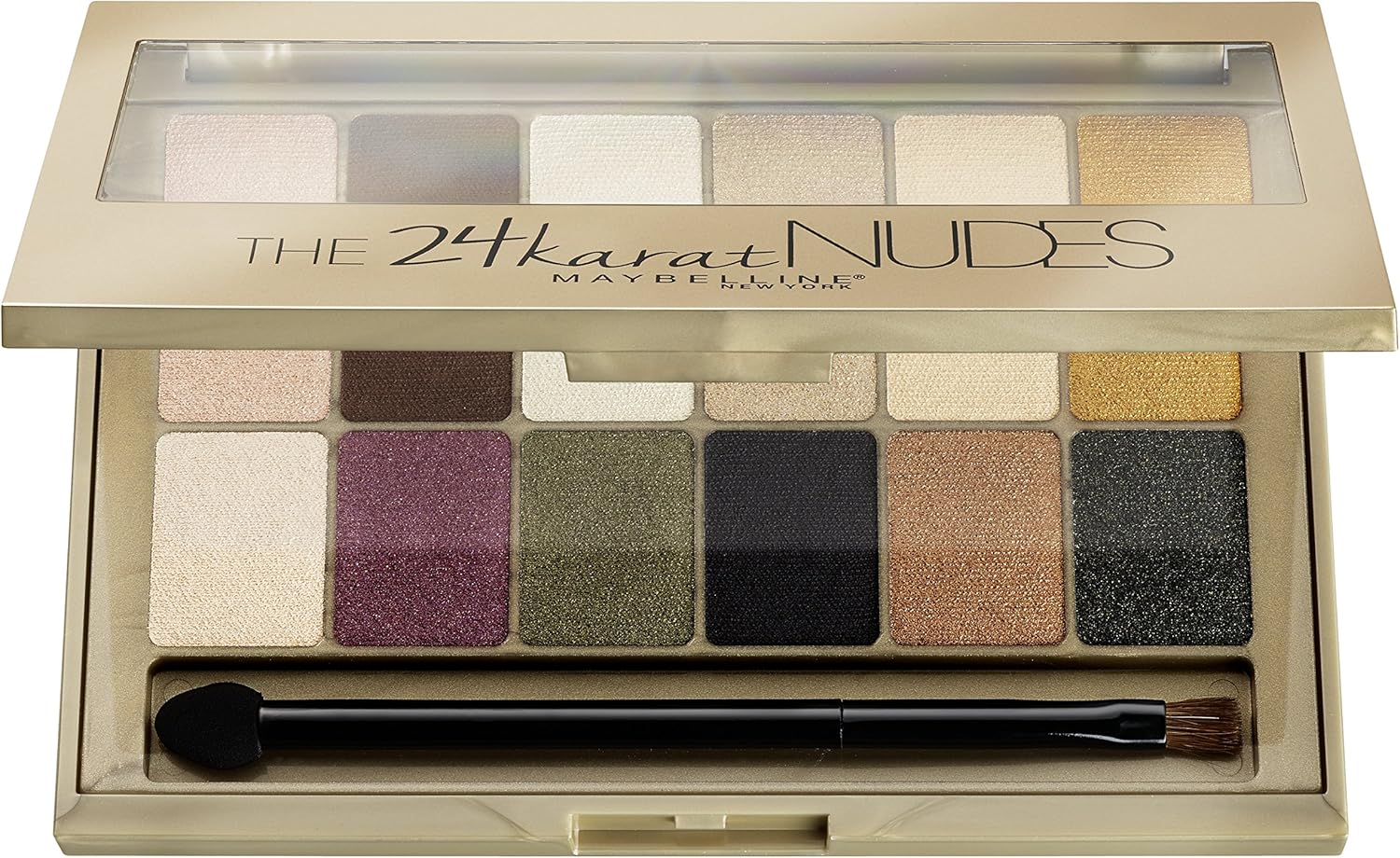 Maybelline 24 Karat Nudes Eye Shadow Palette, Beige, 9.6 g, Gold, silver, copper, brown, 9.6 g (Pack of 1) - Image 3