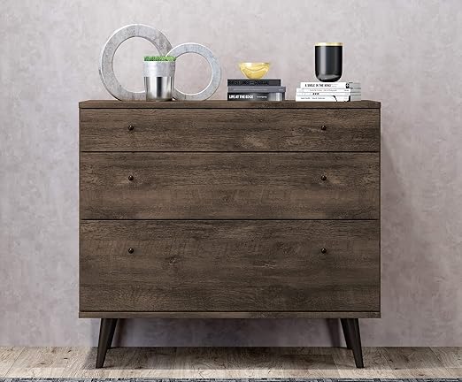 Amazon Com 3 Drawer Dresser Distressed Brown Kitchen Dining