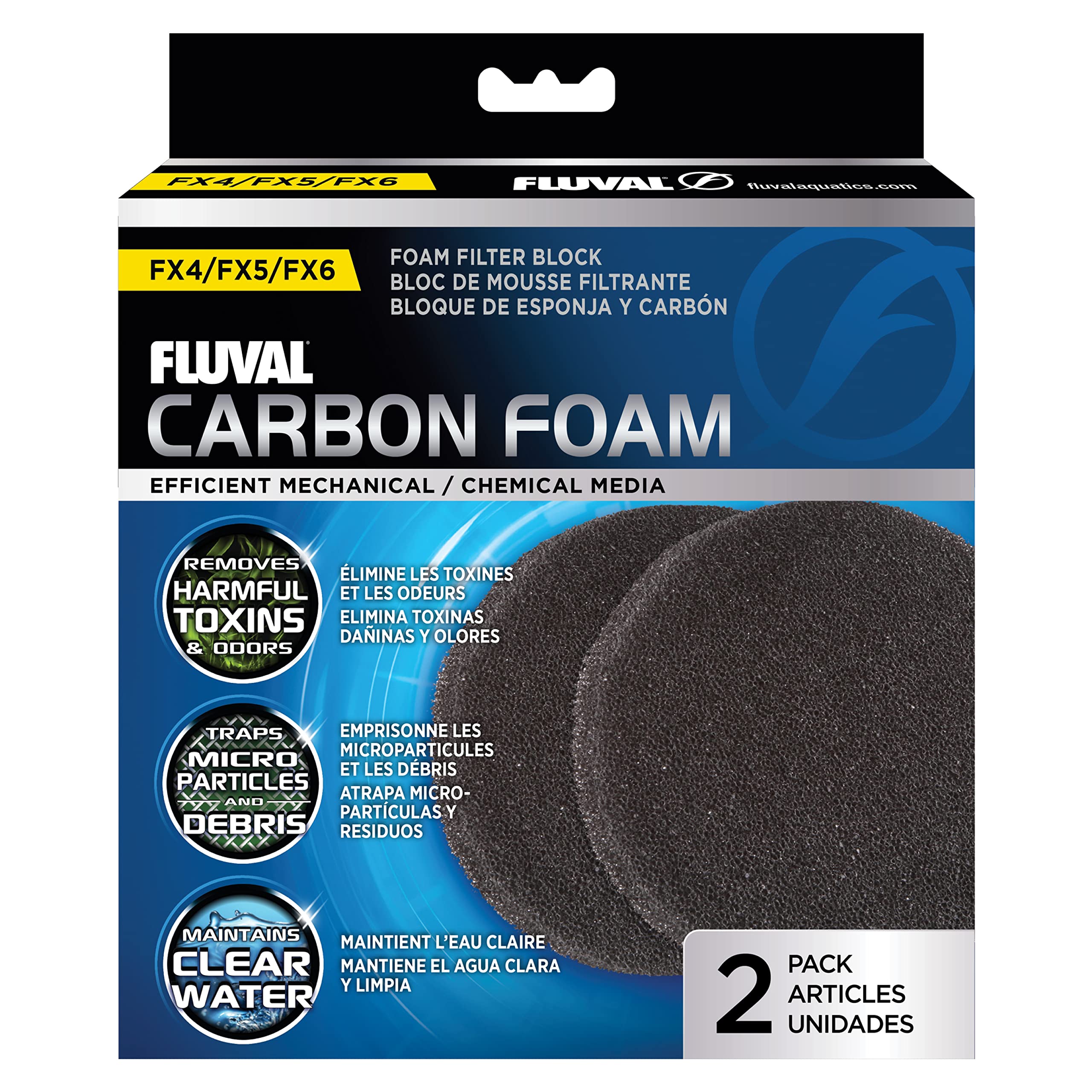 Fluval Filter Carbon Impregnated Foam Pad for Fluval FX4, FX5 and FX6 External Filters