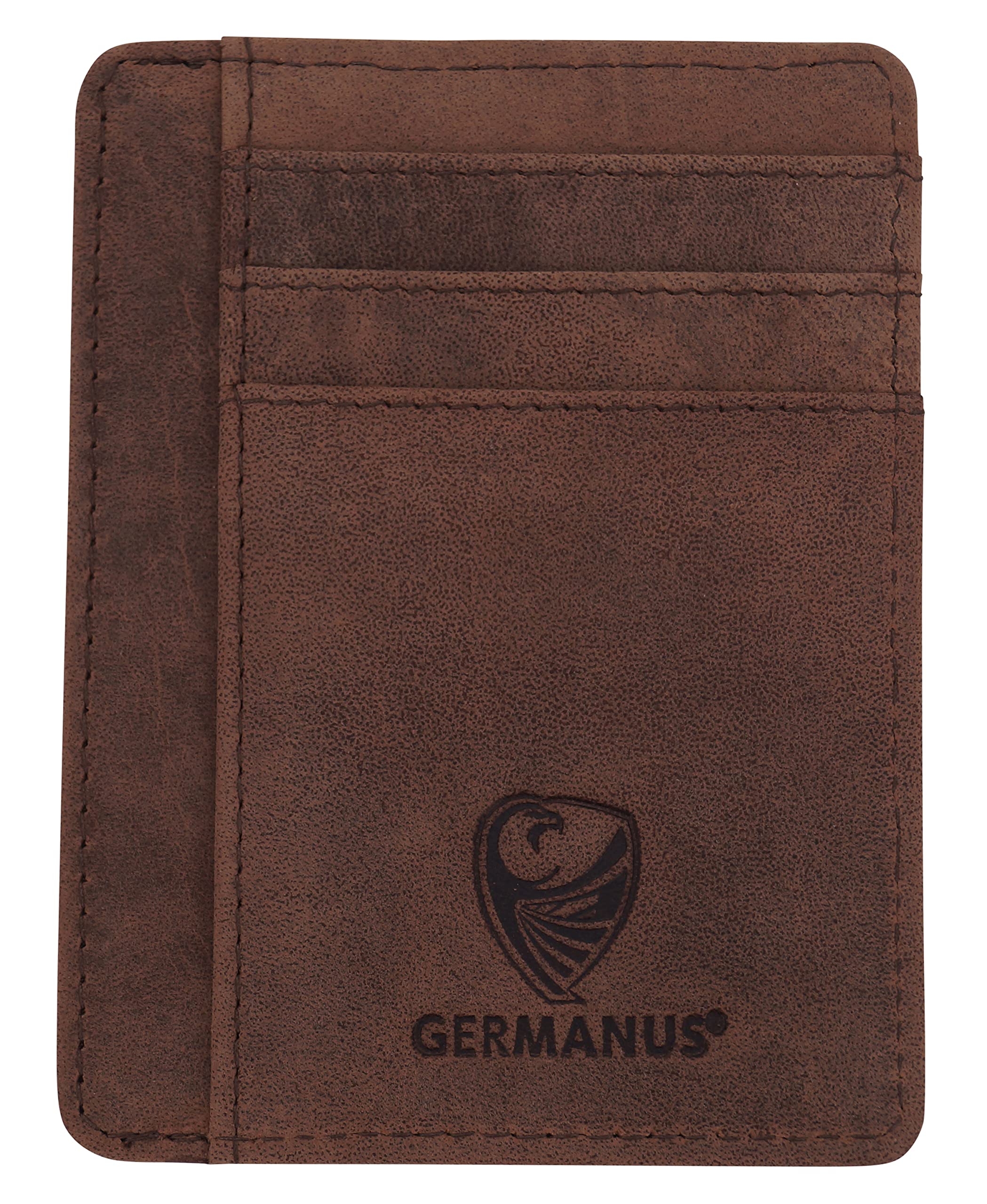 GERMANUS Credit Card Wallet Case from Genuine Leather (Brown II)