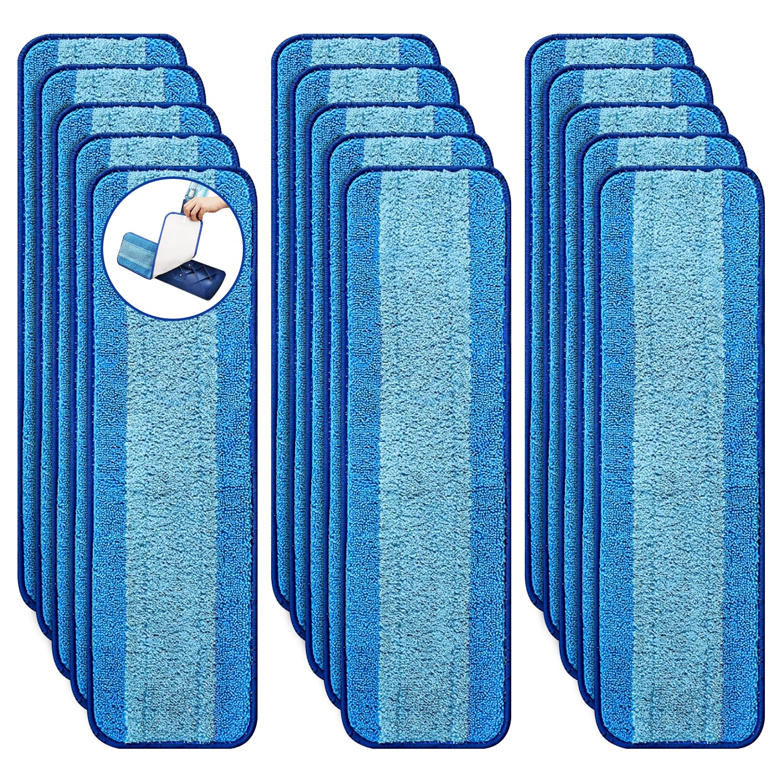 Photo 1 of 15 Pack Microfiber Cleaning Pads for Bona Family of Mops,Washable & Reusable Mop Pads Refill Replacement Safe for Hardwood and Multi-Surfac Floors Have Super-Absorbent