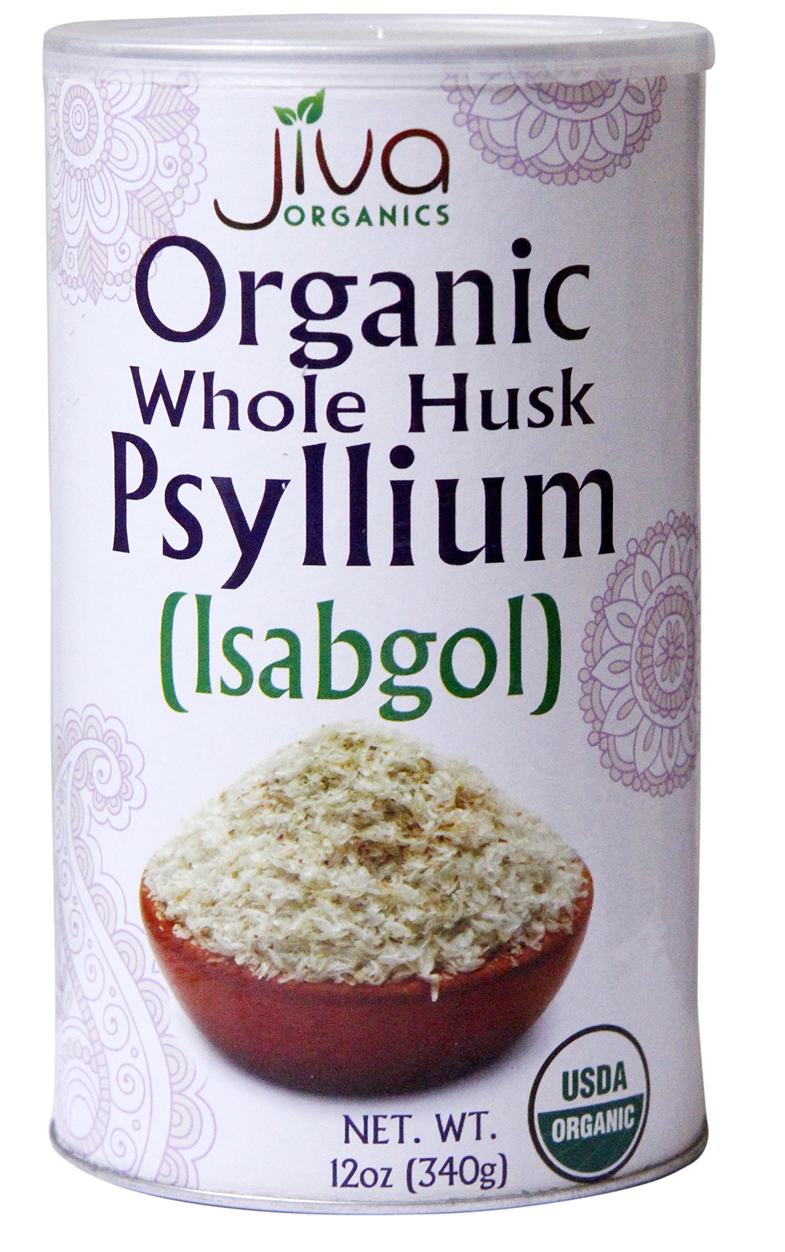Jiva USDA Organic Whole Husk Psyllium (Isabgol) 12Ounce Can Buy