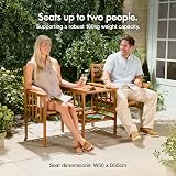 VonHaus Cannes Garden Love Seat Acacia Hardwood Outdoor Jack and Jill Loveseat view 6