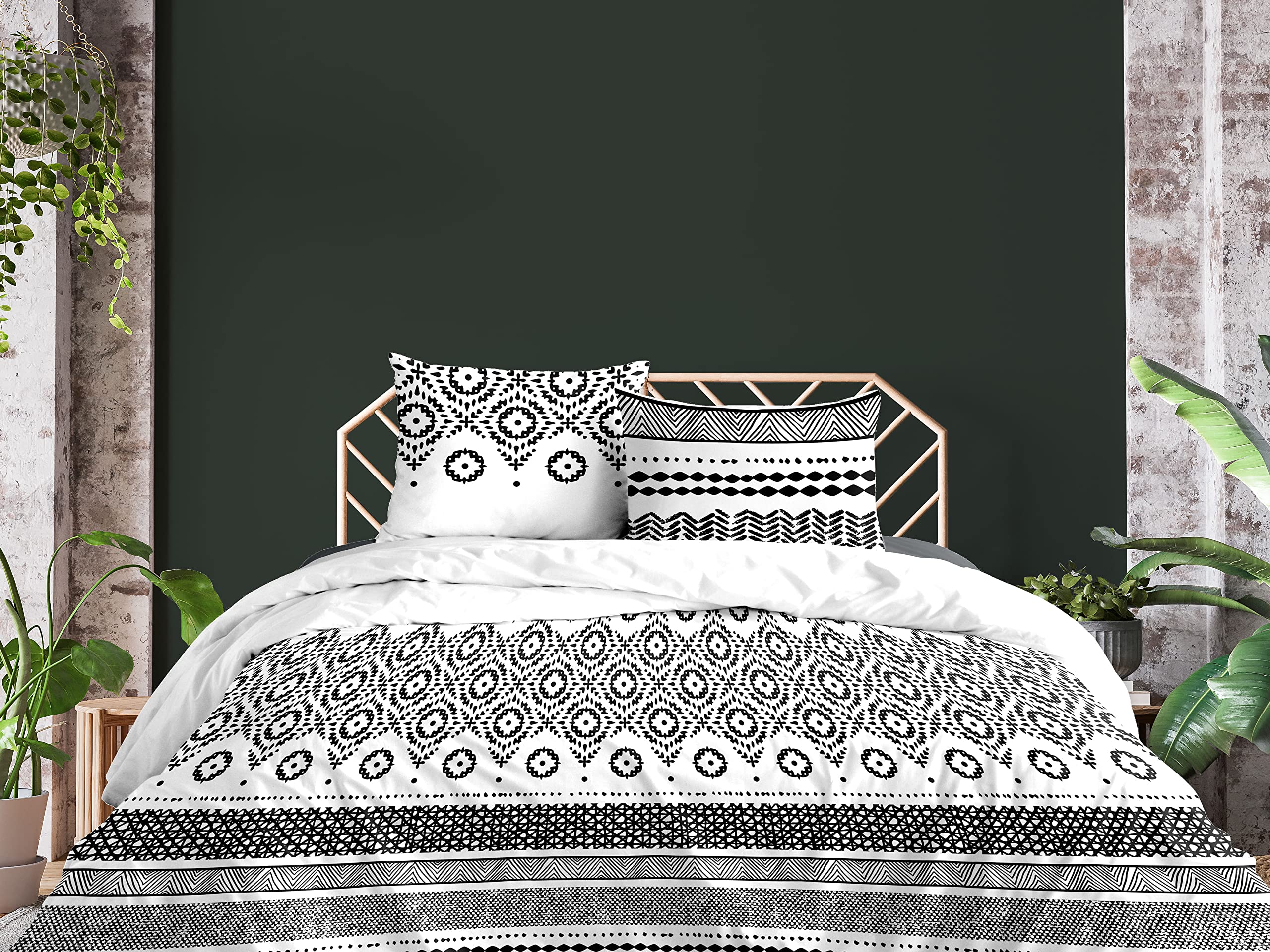 CALITEX 3-Piece Bedding Set 240 x 220 cm 100% Cotton Black 240 x 220 cm