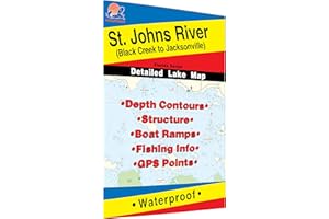 FISHING HOT SPOTS St. Johns River (Black Creek to Jacksonville) Fishing Map