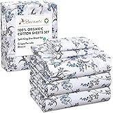 RUVANTI 100% Organic Cotton Sheets Split King, Percale Weave, GOTS Certified, 5-Piece Set, Deep Pocket 15", Crisp & Breathable, Soft Durable Bedding, Sábanas Algodón Orgánico – Deluxe