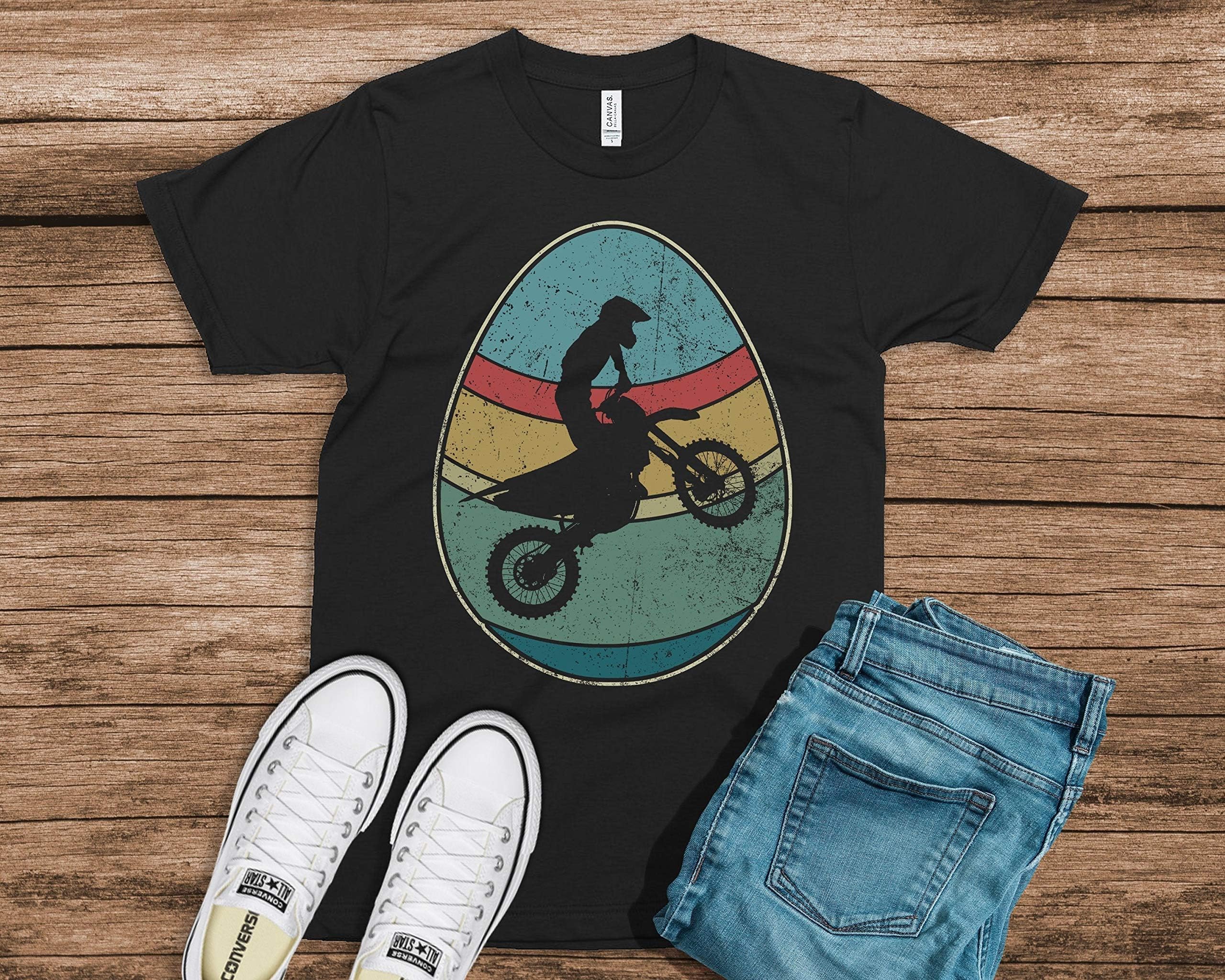 Vintage Motocross Dirt Bike Egg Happy Easter T-shirt, Motocross Shirt For Fans, Personalize Boy Dirt Bike Shirt, Vintage Motocross Tank Top
