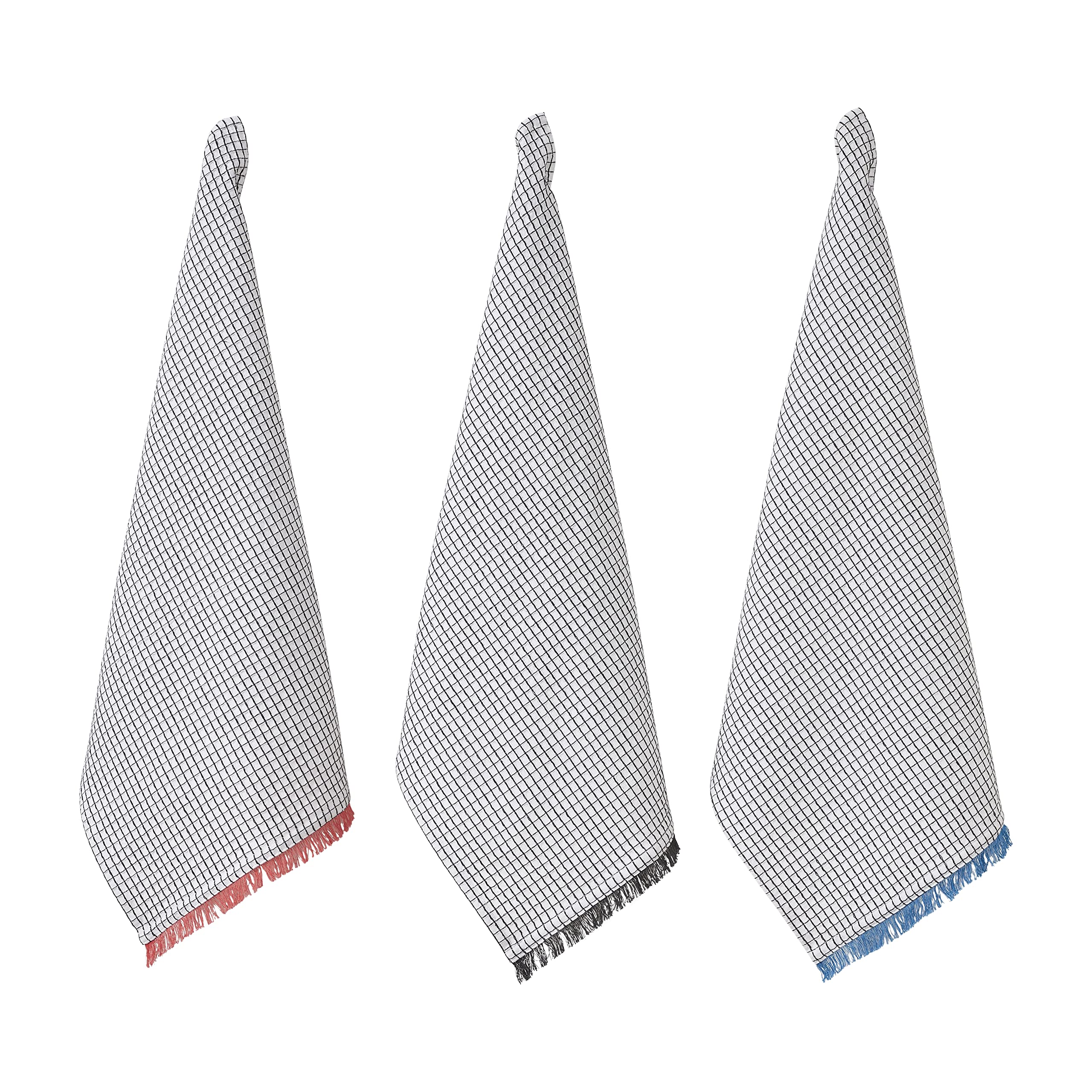 Penguin Home Set of 3 100% Cotton Kitchen Towels, Eco Friendly Sustainable Tea Towels Stylish with Different Pattern, Size - 50x70 cm Colour - Black & White Dish Towels — image 1