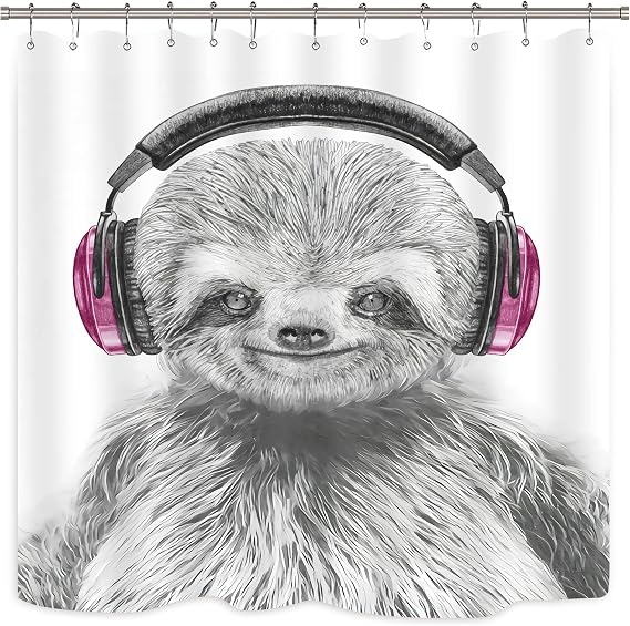 Manfei Cartoon-Geister-Duschvorhang – Niedliches Kawaii-Kätzchen, Wasserdicht, 183x213 Cm (Polyester)