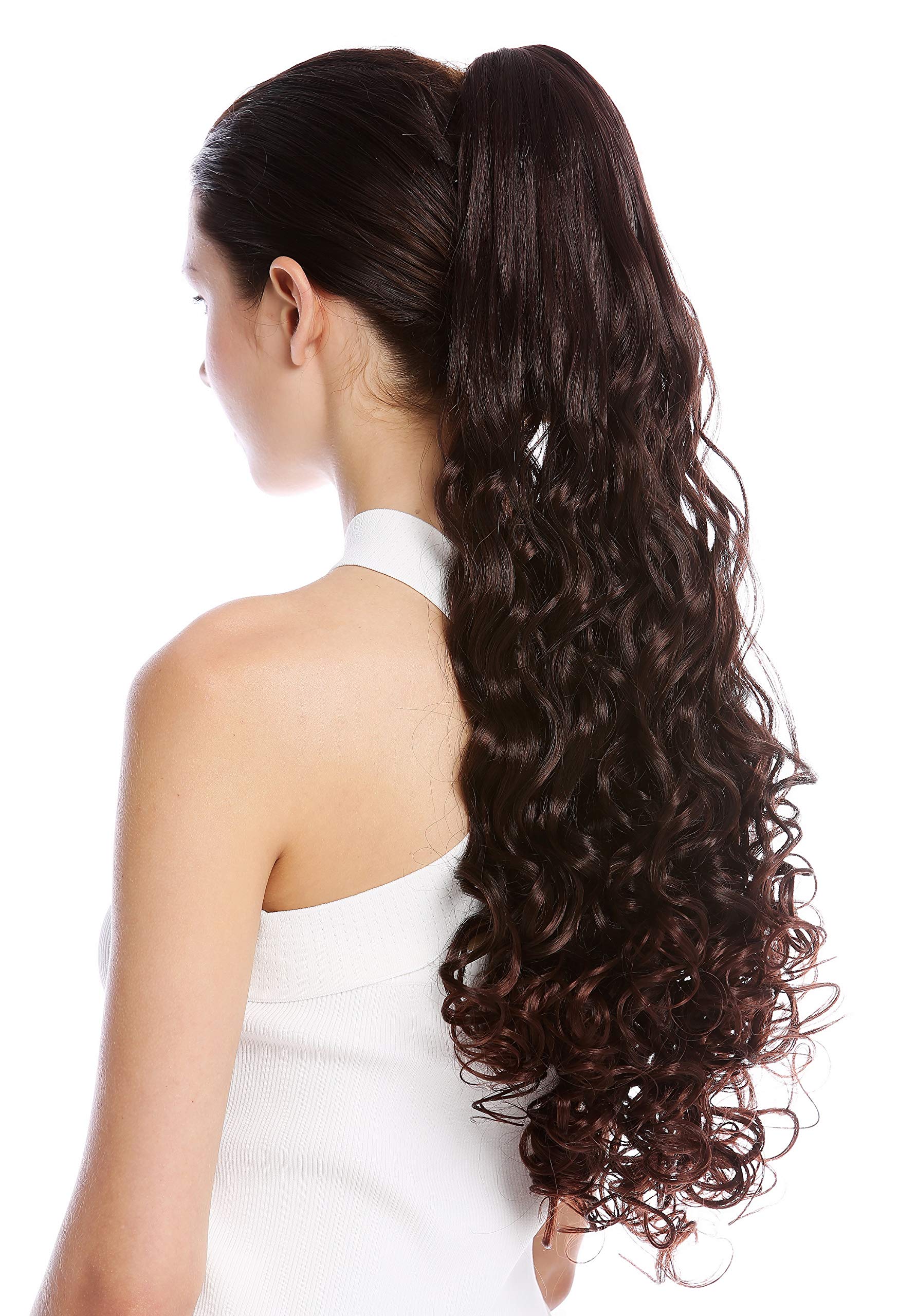 WIG ME UP - N440-V-2T33 Ponytail Hairpiece Extensions very long curled curls curly mahogany brown mix 23inch