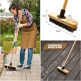 Newman and Cole Deck Scrubber Brush with Wooden Handle 9 Inch Stiff Bristles view 3