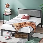 ZINUS Korey Metal Platform Bed Frame with Upholstered Headboard/Wood Slat Support/No Box Spring/Easy Assembly, Full