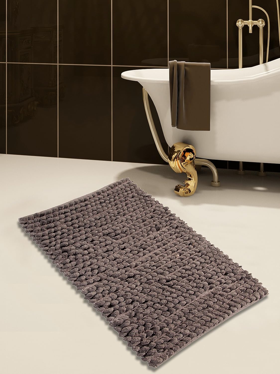Saffron Fabs Bath Rug Cotton and Microfiber, Size 36x24