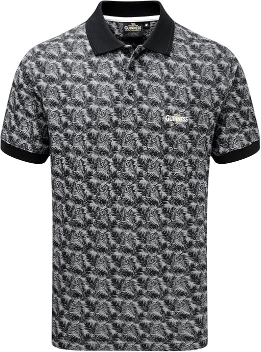 Cotton Traders Guinness Short Sleeves Printed Polo Shirt Mens Hip Rugby