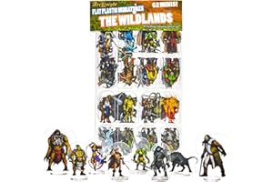 Arcknight Flat Plastic Miniatures: Wildlands; 62 Unique Wilderness-Themed Minis for DND 5e and Pathfinder; Affordable, Skinny Figurines for Dungeons and Dragons and Other Tabletop RPG Games