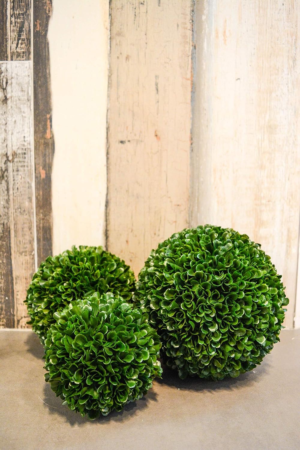 Artificial Plants Greenery Admired By Nature Faux Preserved Artificial Boxwood Ball Plant Small 3pcs Home Kitchen
