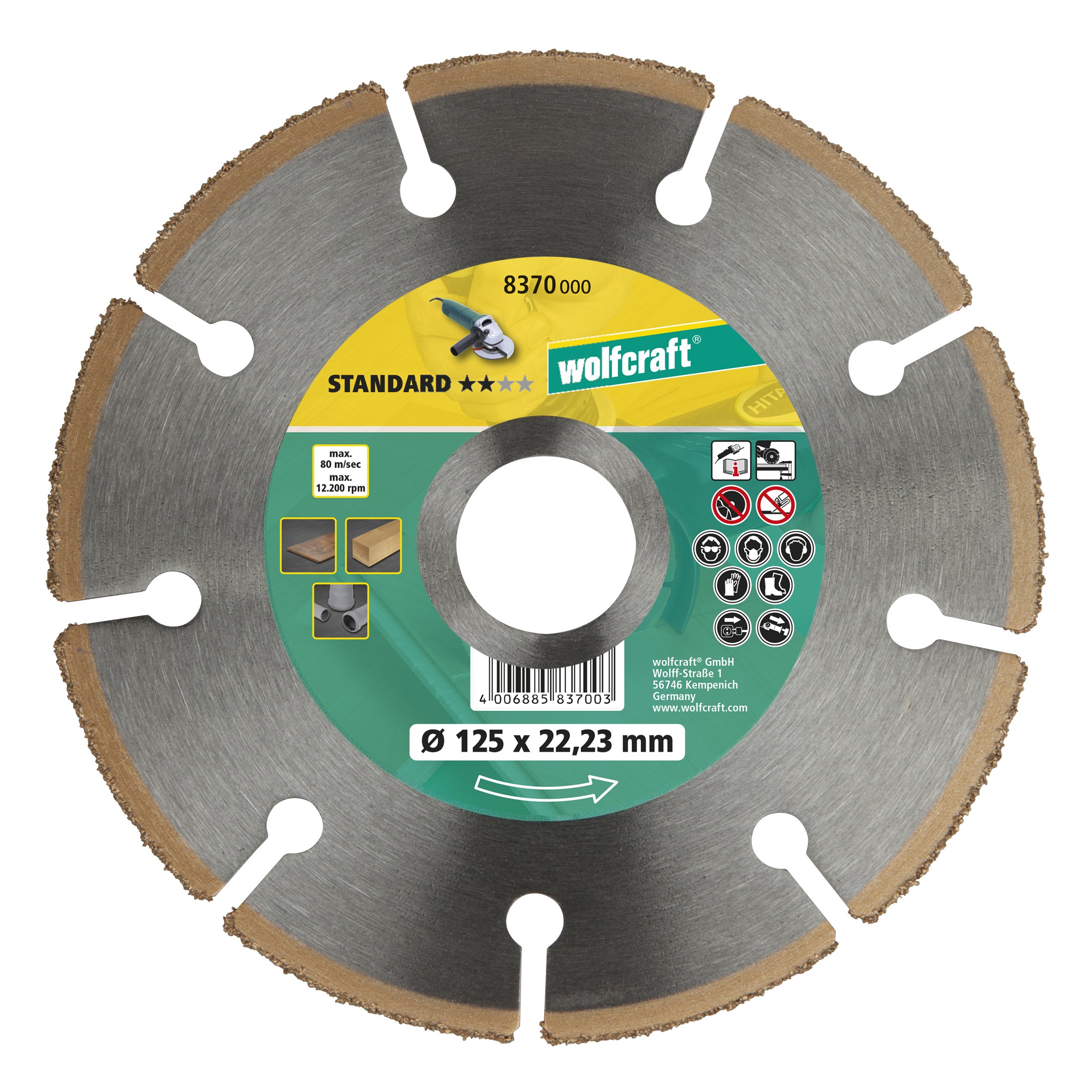 wolfcraft Tungsten Carbide Cutting Disc "Standard" I 8370000