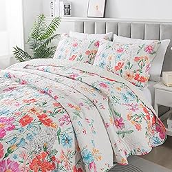 HoneiLife Quilt Sets King Size - Floral Bedspreads