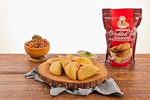 DELE FOOD PRODUCTS DELE FOOD Shredded Beef Empanada, 3 oz (8 Units) – Gluten-Free Frozen Appetizer with Cornmeal Dough and Savory Beef Filling – Pre-Cooked and Ready to Heat in Oven or Air Fryer – Perfect Snack or Meal