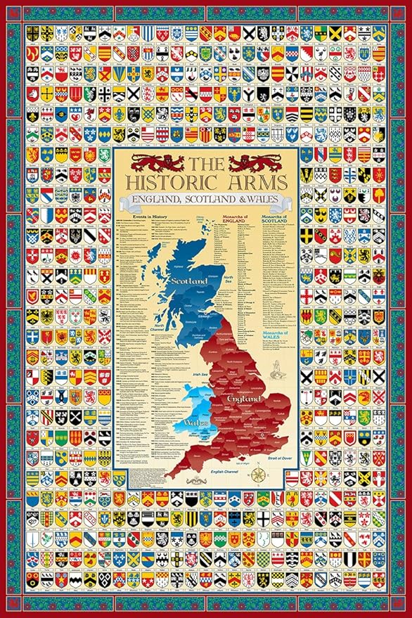 Historic Families English Family Crest Coat of Arms Poster