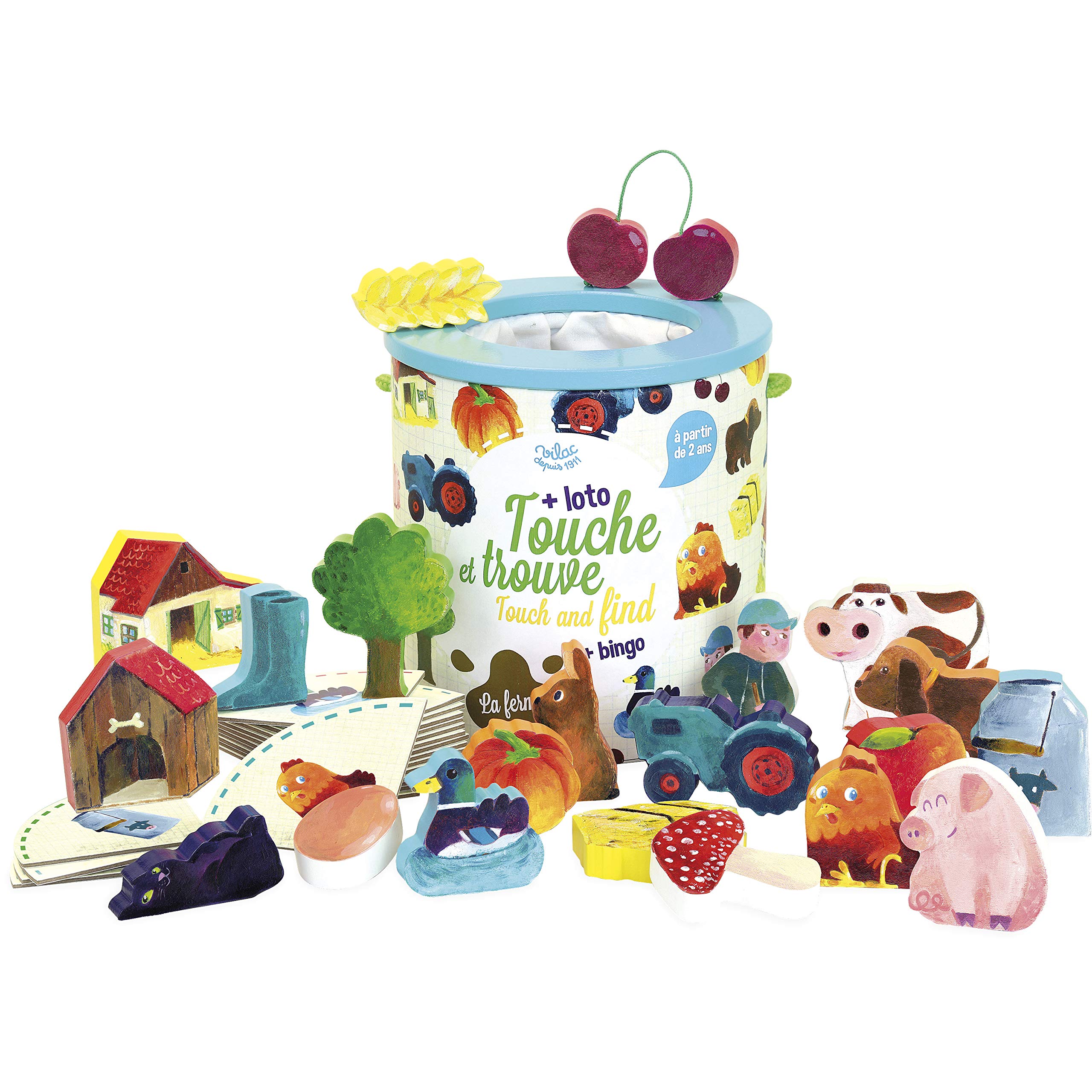 Vilac 2410 "The Farm" Touch and Find Tactile Game [French Language]