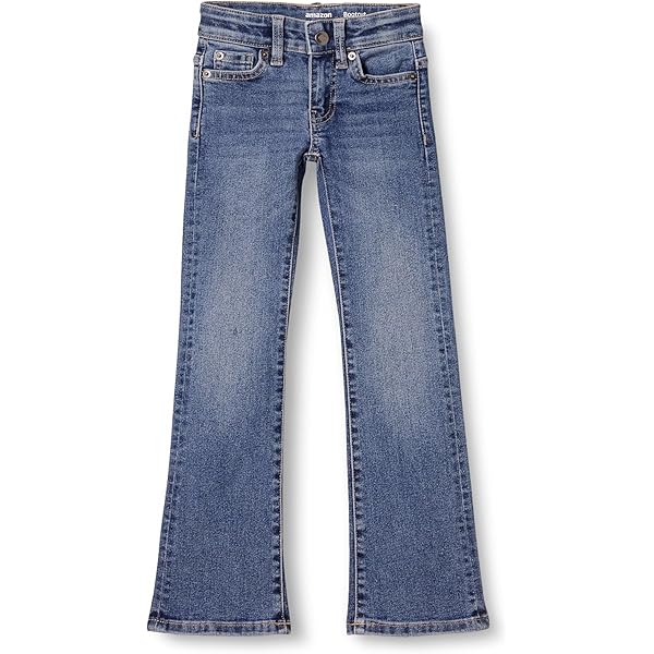 パンツ Slim boots cut washing jeans Side Slit Stretch Slim Bootcut Jeans - Acid Wash Denim