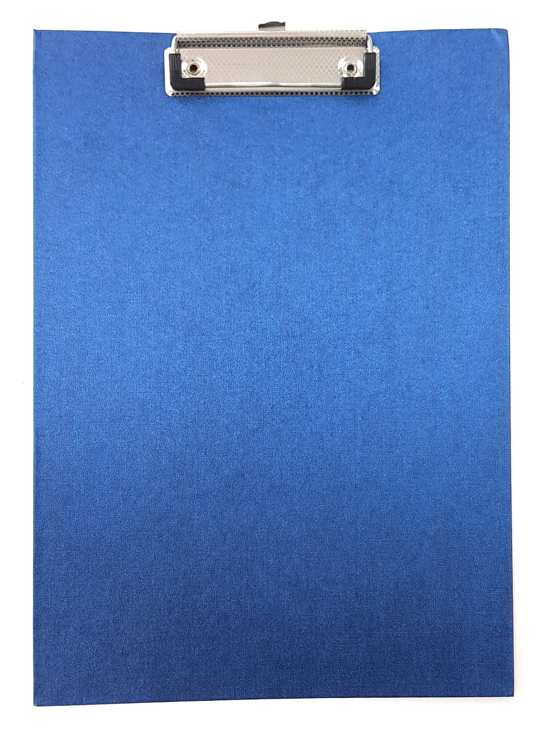 A4 Single Or Double Clipboard Solid Fool Scap Office Document Paper Holder (Blue Single, 10)