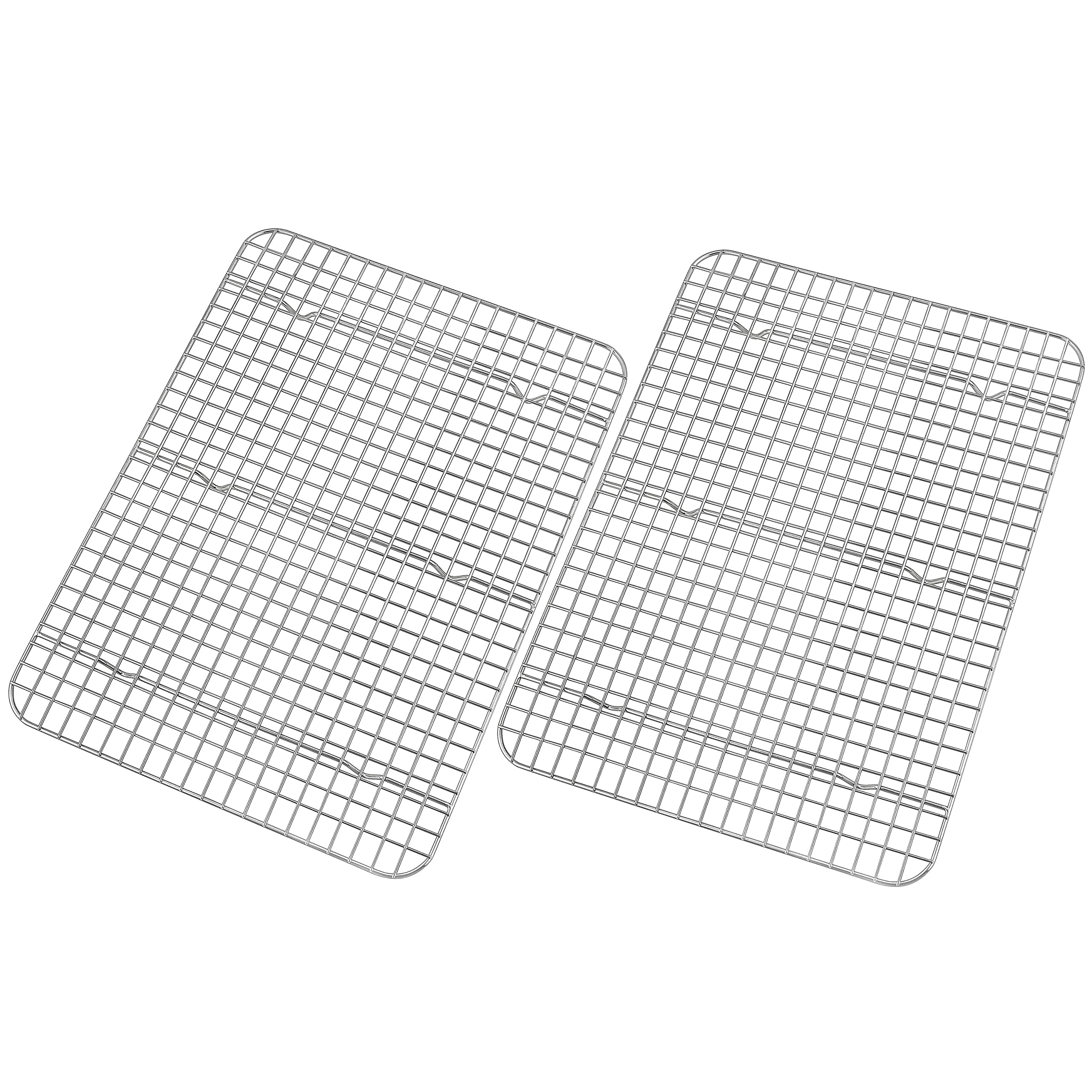 Joyfair Cooling Racks for Baking, 100% Stainless Steel Large Baking Grill Rack Pack of 2, Suitable for Cooking, Roasting, Grilling, Drying, Rectangle 39 x 28.3cm, Oven & Dishwasher Safe