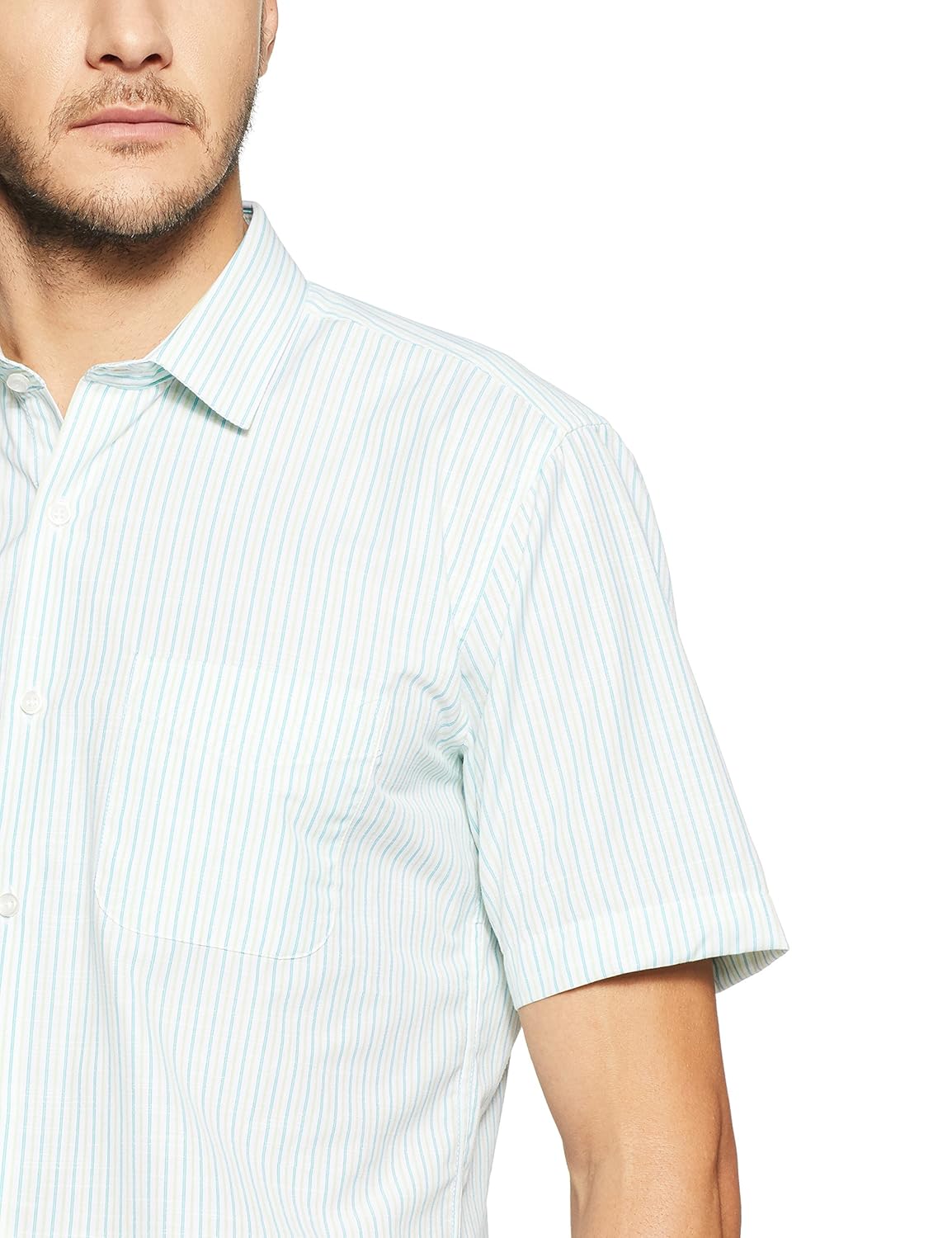 peter england men's striped regular fit formal shirt