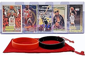 PANINI Dennis Rodman Basketball Cards Assorted (5) Bundle - Chicago Bulls, San Antonio Spurs Trading Card Gift Pack