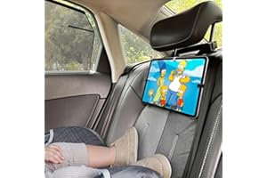 FRESHERACC Car Headrest Holder, Back Seat Tablet Mount Organizer Case for Car Rear and Forward, Long Travel Trip Essentials for Kids and Mom, Lightweight and Space Save for All 7"-12.9" Tablet (Black)