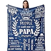 Henazin Papa Gifts, Grandpa Gifts, Papa Blankets 60"X50", Grandpa Christmas Birthday Gifts, Papas Gifts from Grandkids, Gifts for Papas, Grandfather Gift