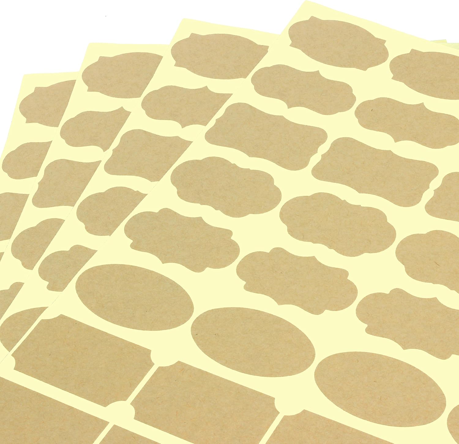 Wisdompro Fancy Shape Kraft Label Stickers, 256 Pcs Self Adhesive Gift Tag Stickers - Image 4