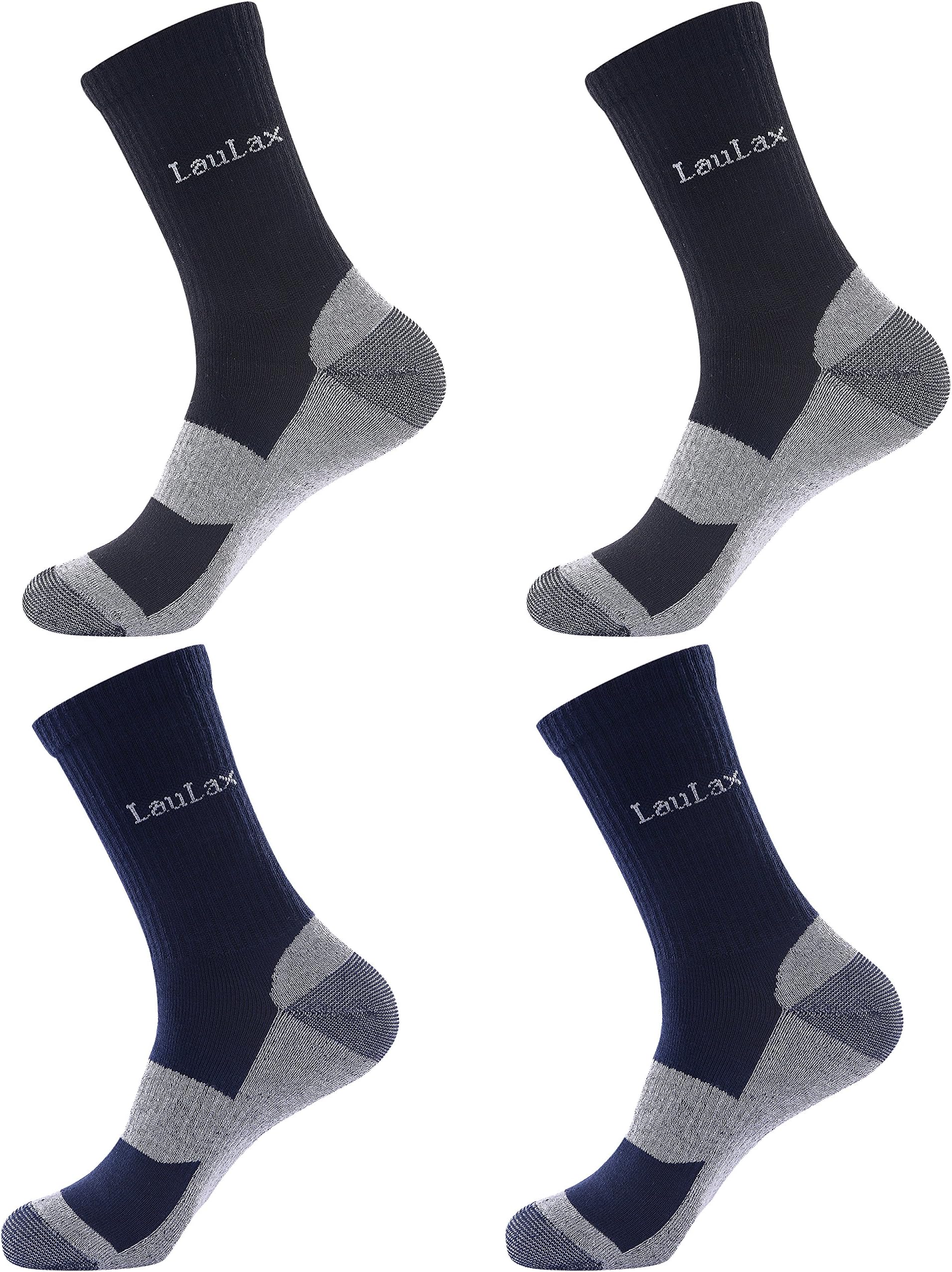 Laulax 4 Pairs Unbreakable Toe Work Socks, Size UK 7-11 / Europe 41-46
