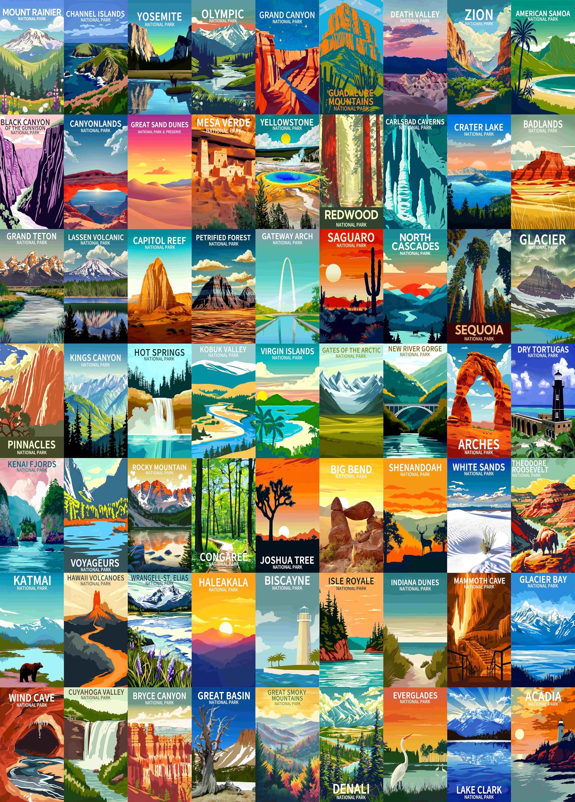 1000 Pieces National Park Puzzles, Family Puzzle Game Toys, Travel Poster Landscape Puzzles, Natural Landscape Puzzles, Family Puzzle (National Park 1)