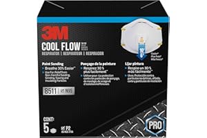 3M Pro Paint Sanding Vented Respirators, 8511, 5 Masks (N95)
