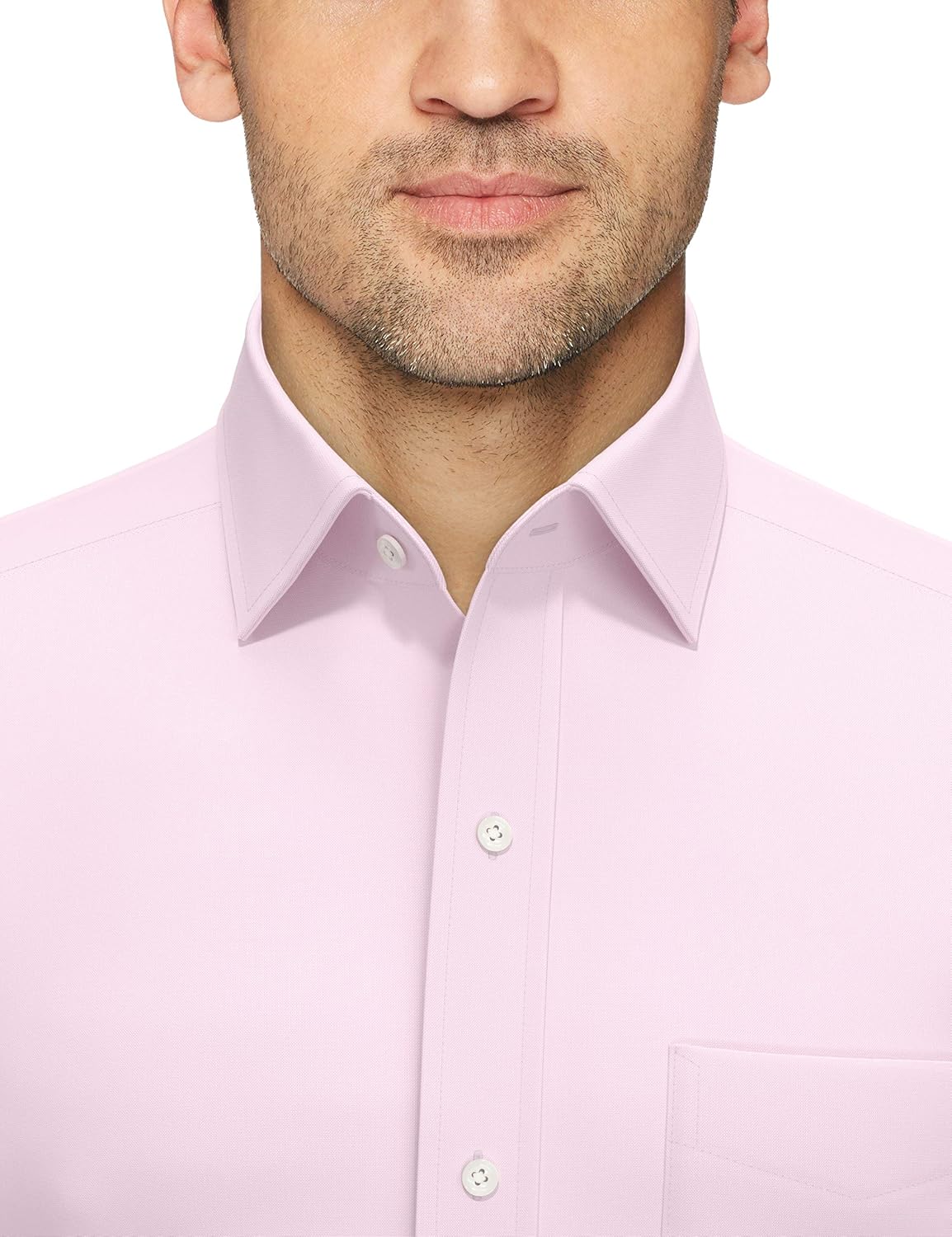 Buttoned Down Men's Standard Tailored-fit Spread Collar Solid Non-Iron Dress Shirt: Clothing