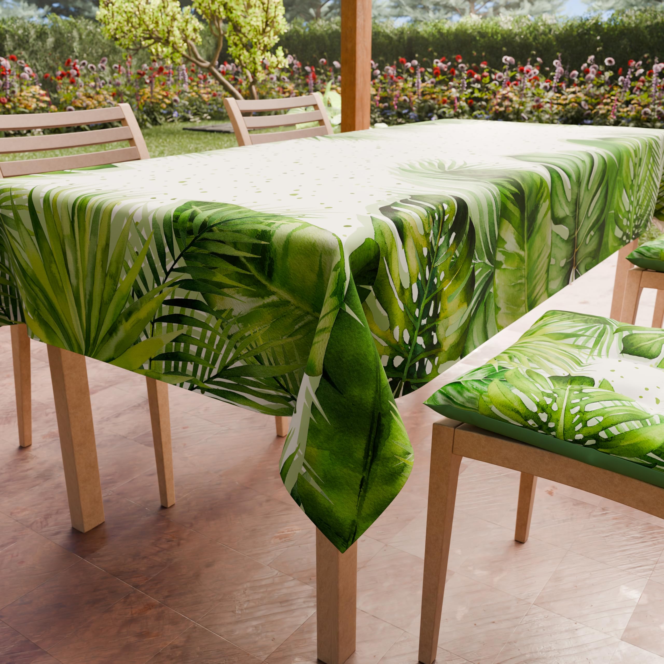 PETTI Artigiani Italiani - Stain Resistant Rectangular Tablecloth Kitchen Tropical Design 05 x 6 Seater (140 x 180 cm) 100% Made in Italy