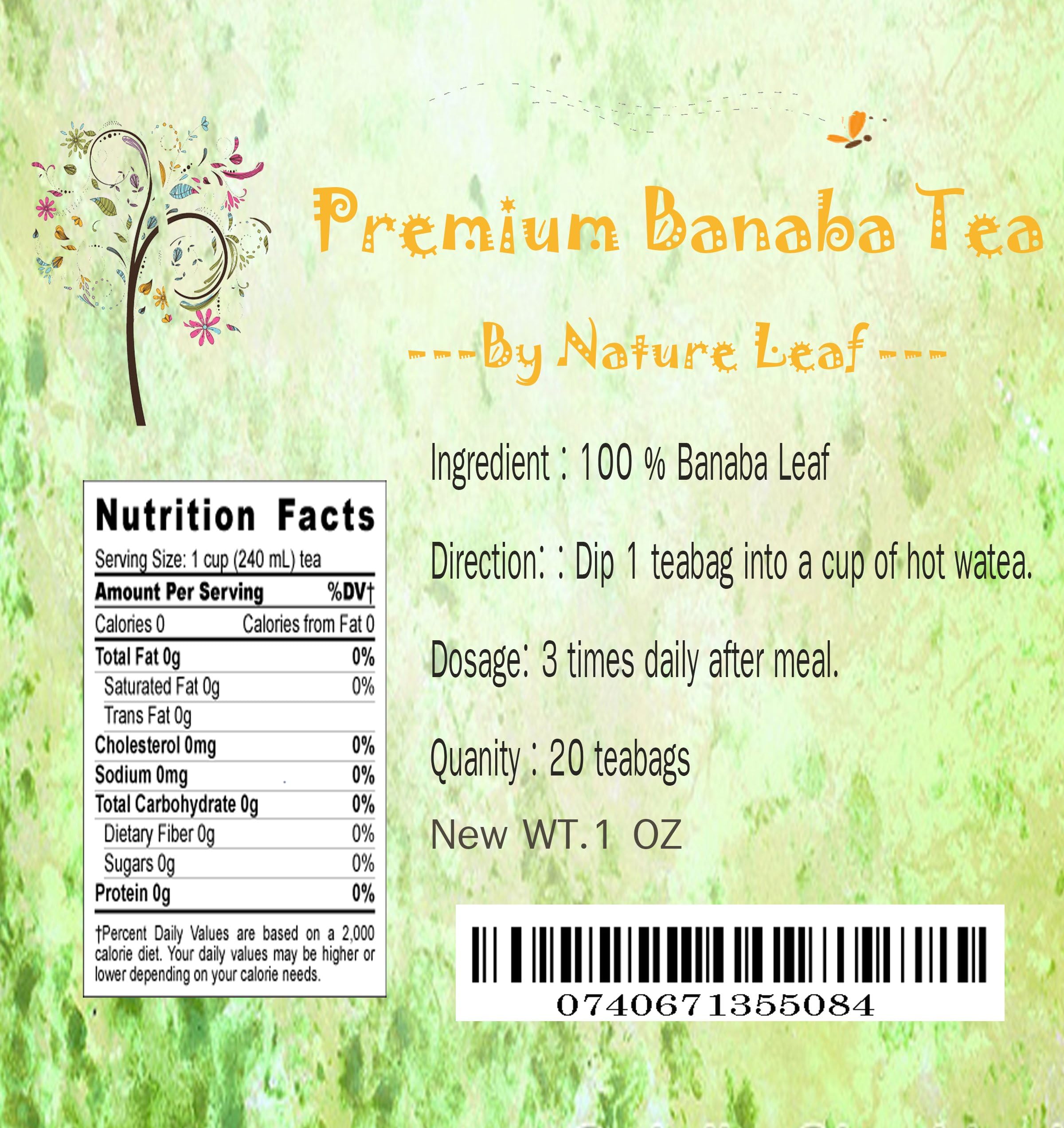 Premium Quality Lagerstroemia Banaba Tea, 20 Teabags.