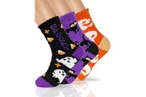 TEHOOK 4X Thicker & 2X Softer Fuzzy Socks, Cozy Warm Fall Halloween Gifts for Women